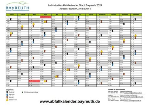 abfallkalender der stadt bayreuth 2024